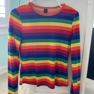 Rainbow long sleeve tee (SHEIN)